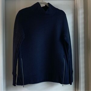 All In Motion Women's Black Quilted Ribbed Knit Pullover Sweater Size L